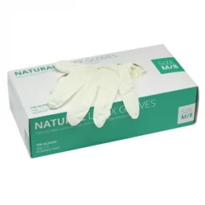 Image of Draper Latex Gloves, Size Medium, White (Box of 100)