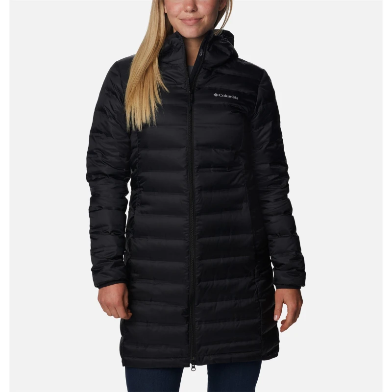 Image of Columbia Lake 22 Long Down Jacket Womens Black female 16 (XL)