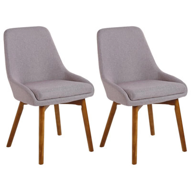 Image of Beliani Set Of 2 Dining Chairs Melfort Taupe