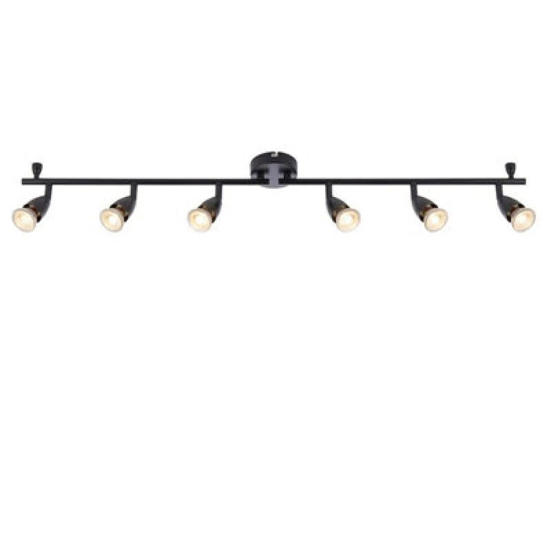 Image of Netlighting Amalfi Ceiling Spotlight Bar 6 Light Matt Black Paint Black