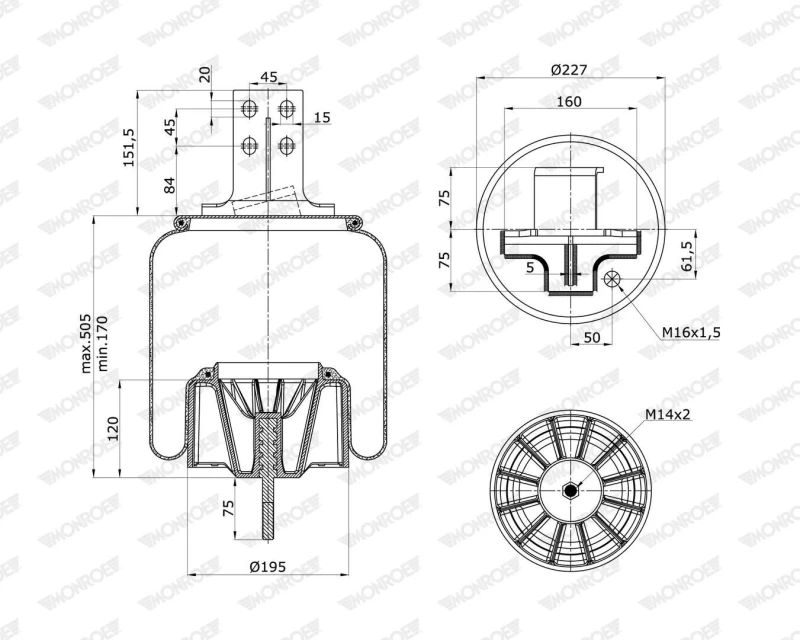 Image of MONROE Boot, air suspension MONROE ASP3033