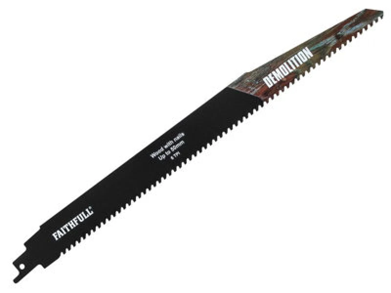 Image of Faithfull Faisbs1250Hm Demolition Carbide Sabre Saw Blade 304mm X 6 Tpi Faisbs1250Hm