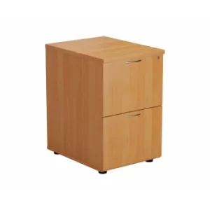 image of TC Office Deluxe 2 Drawer Filing Cabinet A4 Height 710mm, Dark Walnut