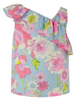Image of Monsoon Girls S.E.W. Octavia Linen Top - Blue