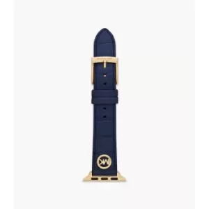 Image of Michael Kors Womens Navy Croco Leather Band For Apple Watch, 38/40/41Mm And 42/44/45/49Mm - Blue