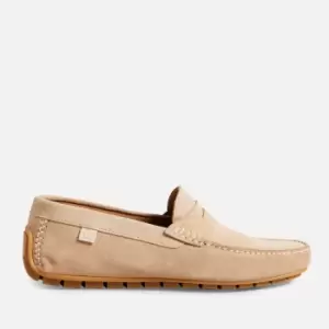 Image of Ted Baker Mens Allbert Suede Driving Shoes - Natural - UK 10