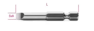 Image of Beta Tools 862 LP 5x 1/4" Hex Drive Flat/Slot Bit 0.6 x 4.5 x 50mm Long