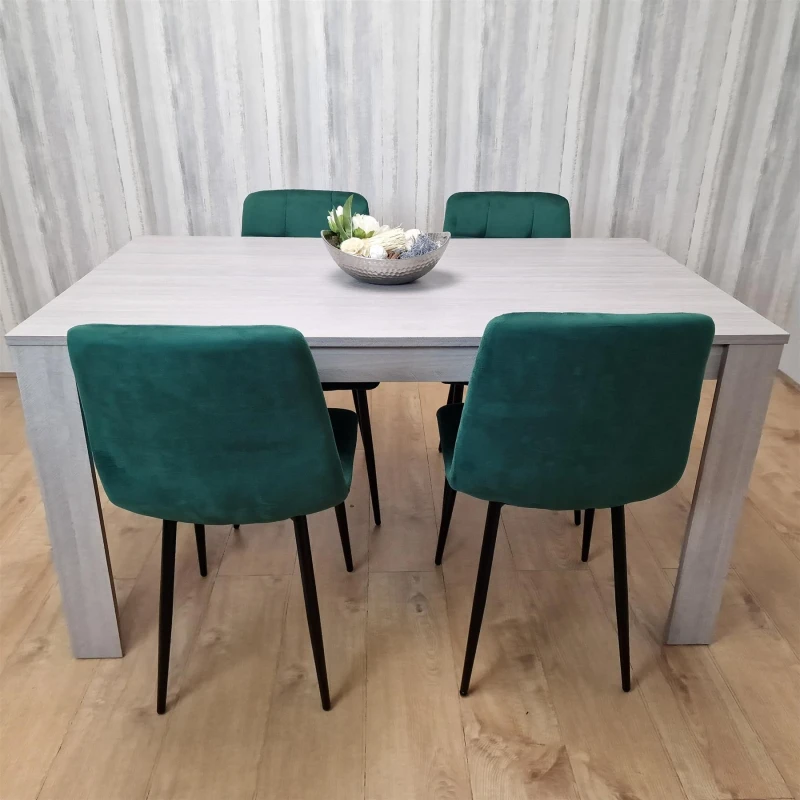 Image of KOSY KOALA Dining Table Set with 4 Chairs Dining Room, and Kitchen table set of 4 Grey