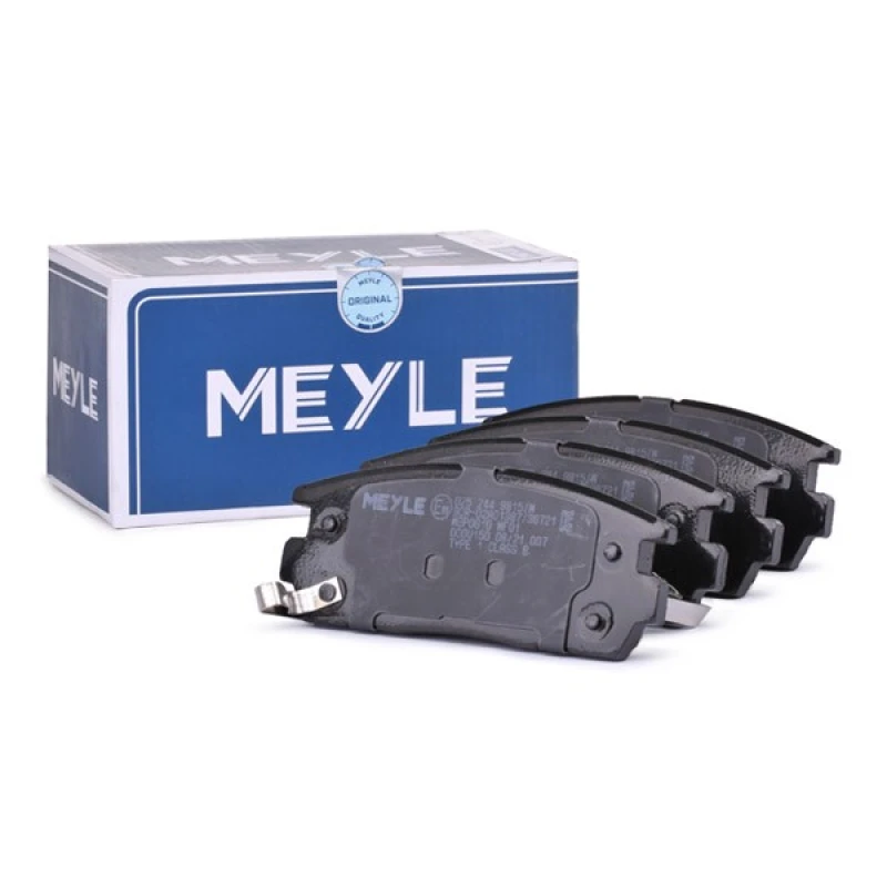 Image of MEYLE 025 244 9815/W Brake pad set Rear Axle, with acoustic wear warning, Original Quality, with anti-squeak plate Brake Pad Set,disc brake (402)