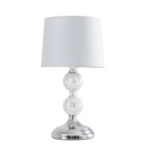 image of Harmony Mosaic Chrome Table Lamp with Grey Shade