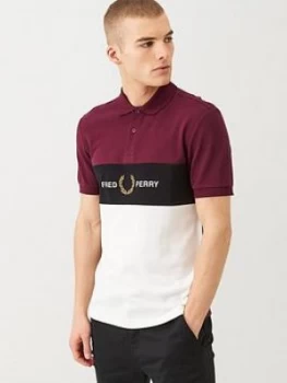 Image of Fred Perry Embroidered Panel Polo Shirt - Port Size M Men