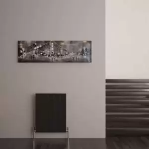 Image of Carisa Monza Horizontal Designer Radiator, Black (W)470mm (H)600mm