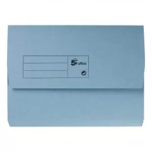 Image of Elba Foolscap Document Wallet Half Flap Mediumweight 285gsm Blue Pack of 50