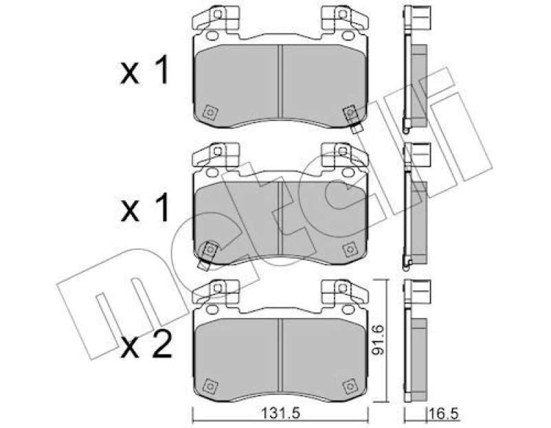 Image of METELLI Brake pad set METELLI 22-1306-0