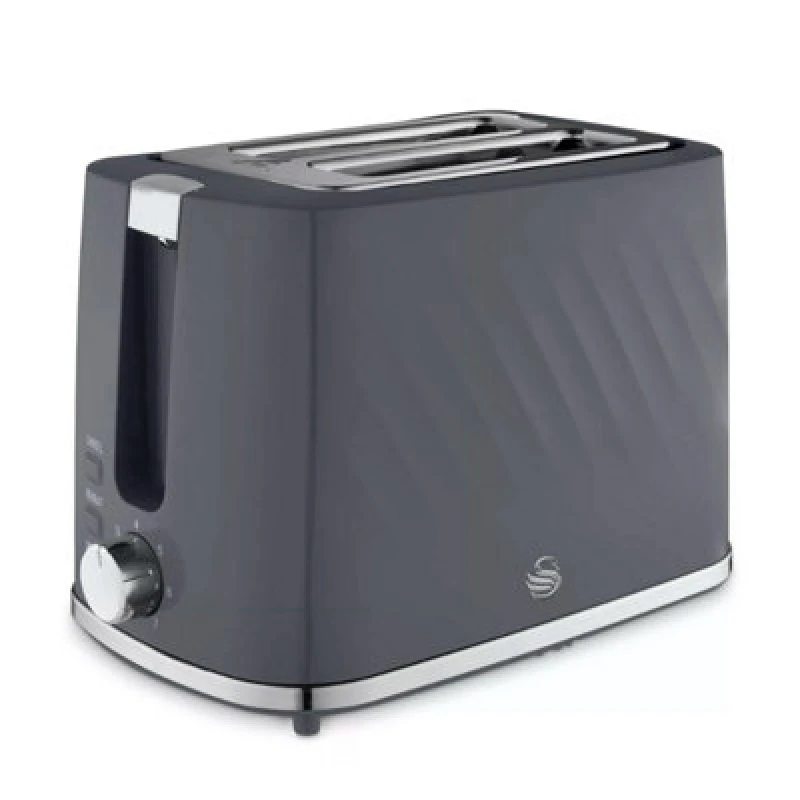 Image of Swan 2-Slice Toaster Windsor 7 Browning Levels Defrost Reheat Cancel Grey 900W