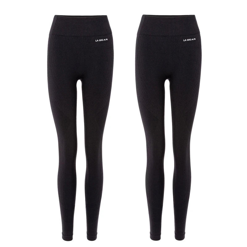Image of LA Gear Seamless Tight Legging 2 Pack - Black 8