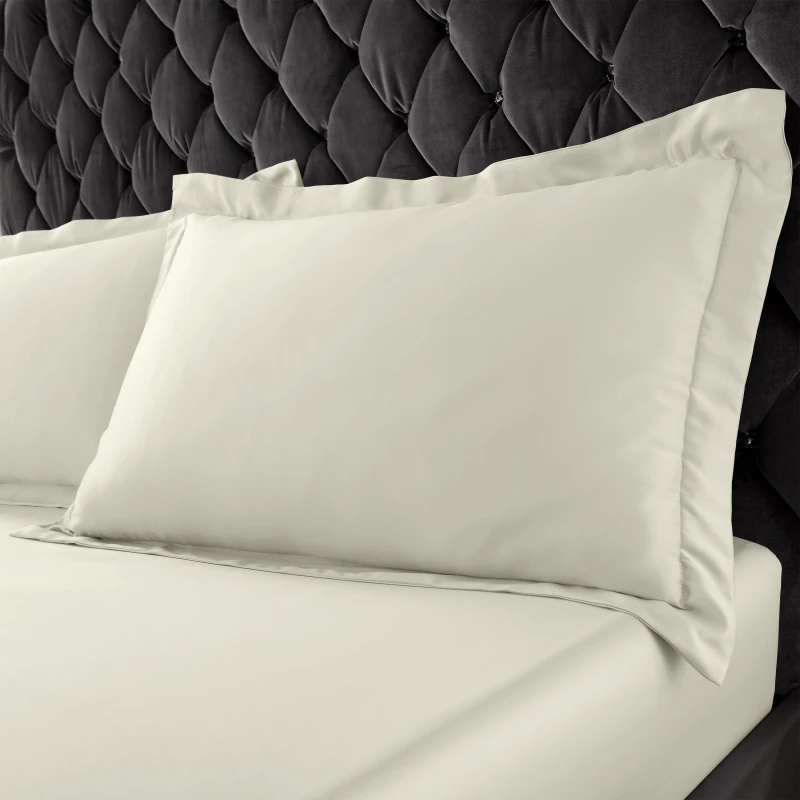 Image of Catherine Lansfield Silky Soft Satin Oxford Pillow case Pair Pillowcases Oxford Gold 42863204020
