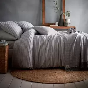 Image of Loft Torbury Tufted Stripes Duvet Cover Set, Silver, King - Appletree