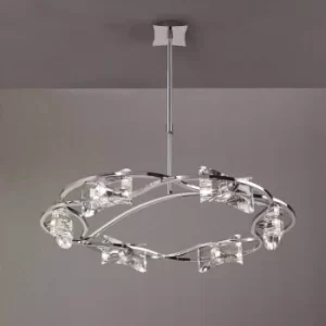 Image of Kromo telescopic pendant 6 bulbs G9 round, polished chrome