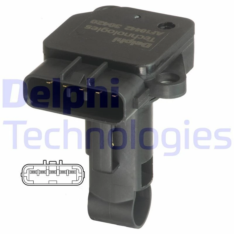 Image of DELPHI Mass air flow sensor DELPHI AF10442-12B1