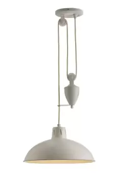 Image of Wellington Pulley System Dome Ceiling Pendant E27 Matt White