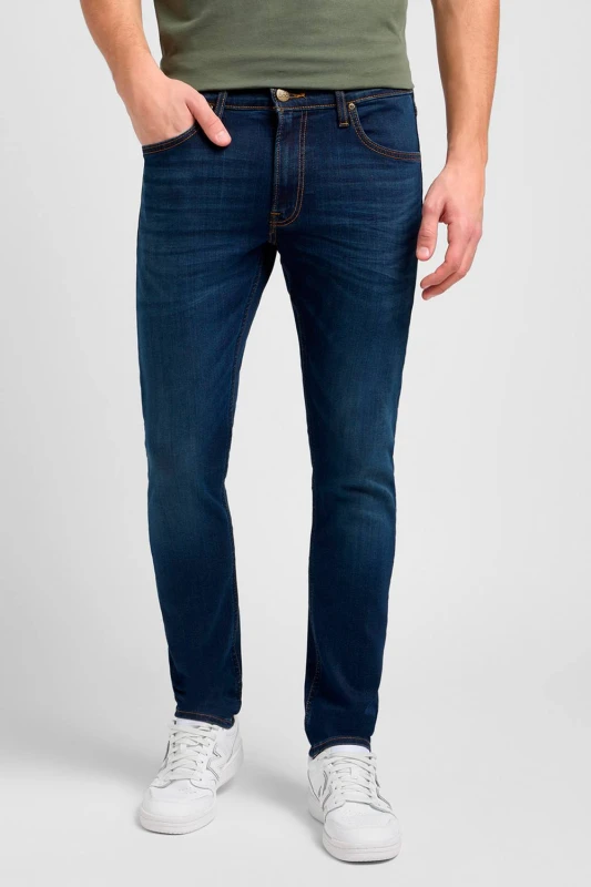 Image of Lee Mens Luke Slim Fit Jeans True Authentic in Blue Size: 32R Blue Male 32R
