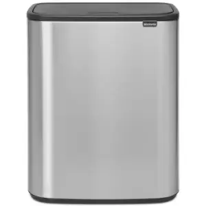 Image of Brabantia Bo Touch Bin 2x30 Litre Matt Steel Fingerprint Proof