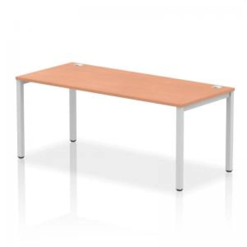 Image of Impulse Impulse Bench Single Row 1800 Silver Frame Office Bench Desk Beech IMBS18BCHS