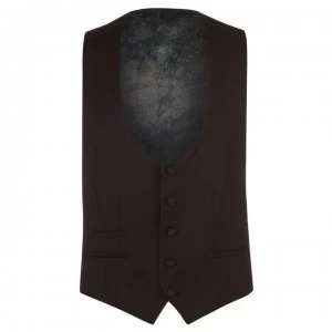 image of Label Lab Rashford Textured Dinner Suit Waistcoat - Burgundy