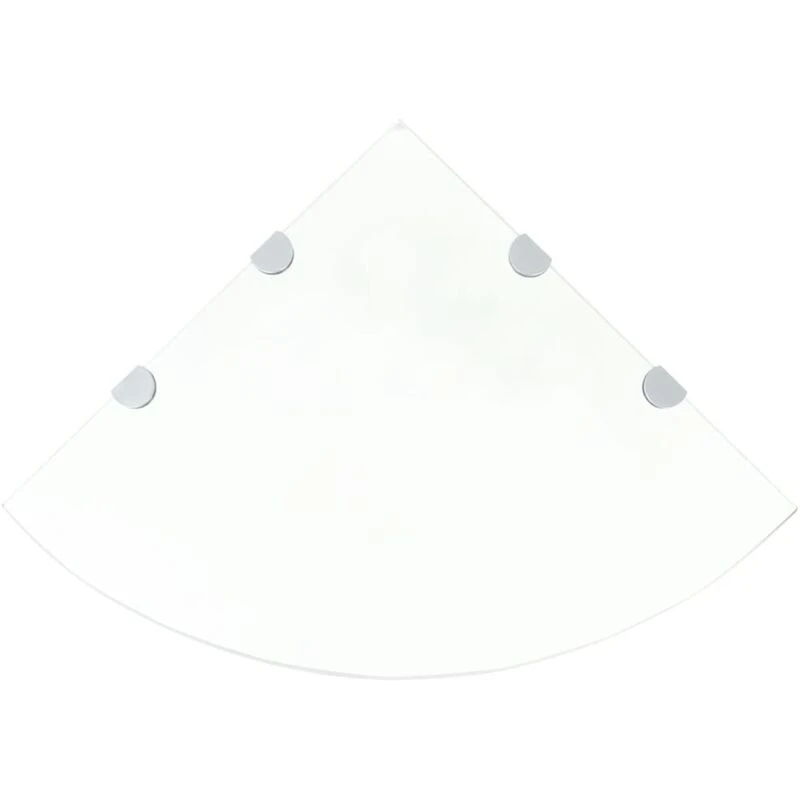 Image of Corner Shelf with Chrome Supports Glass Clear 45x45 cm