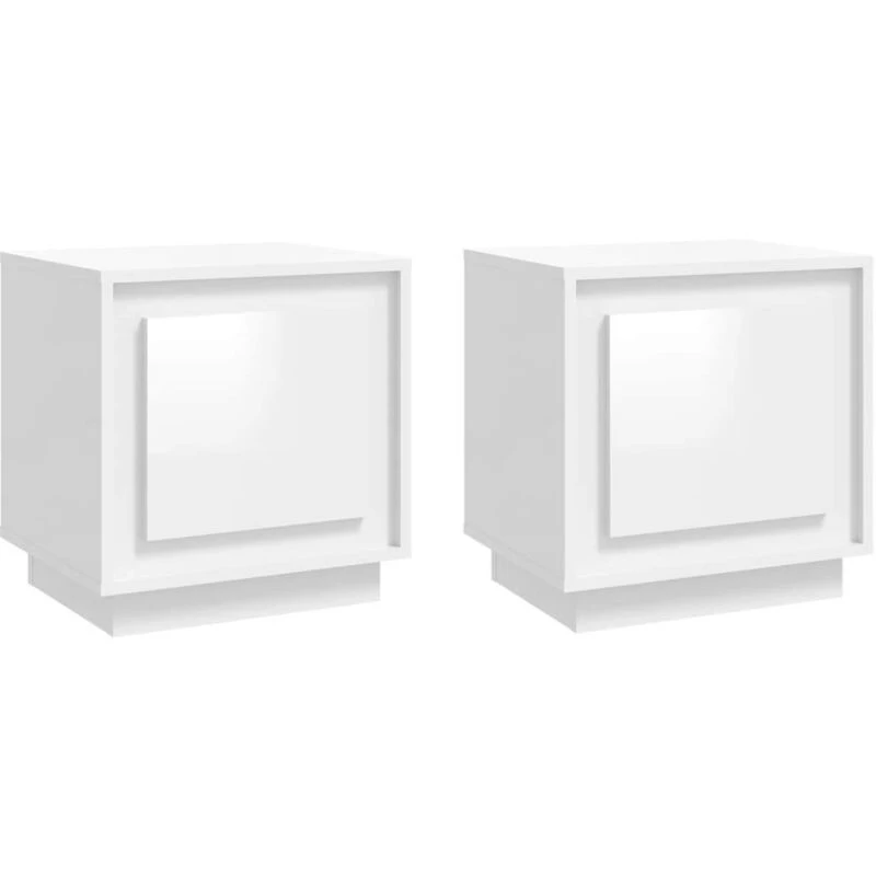 Image of VIDAXL Bedside Cabinets 2pcs HighGlossWhite 44x35x45cm EngineeredWood Vidaxl 8720845794231