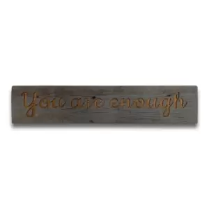 Image of Enough Grey Wash Wooden Message Plaque