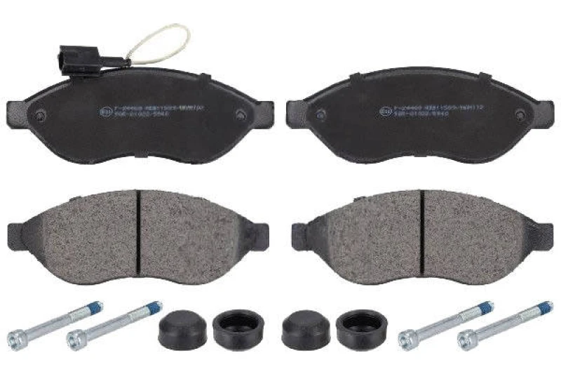 Image of Blue PRINT ADP154214 Brake pad set Front Axle, incl. wear warning contact, with bolts/screws Brake Pad Set,disc brake (402)