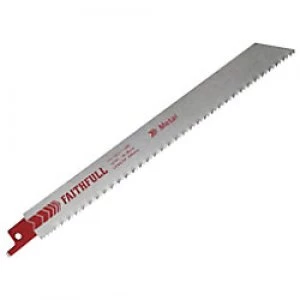 Image of Faithfull Sabre Saw Blade for Metal S1118BF 200 mm x 10 TPI Pack of 5