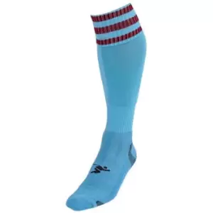 image of Precision Unisex Adult Pro Football Socks (7 UK-11 UK) (Sky Blue/Maroon)