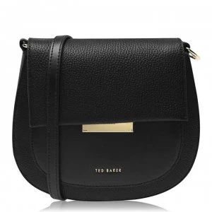 Image of Ted Baker Leiona Leather Saddle Bag - black