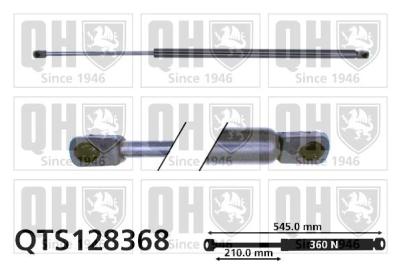 Image of QUINTON HAZELL Tailgate strut QUINTON HAZELL QTS128368