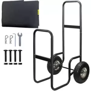 Image of VEVOR Firewood Cart, 220 lbs Weight Capacity, Wood Carrier with Wheels, Binding Rope and Water-proof Tarp, Utility Log Rack for Storage and Move, Doll