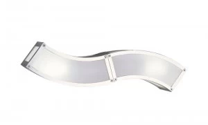 Image of E27 Flush Wall Lamp 2 Light E27, Polished Chrome, White Acrylic