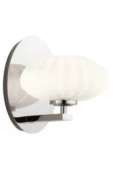 image of Kichler Pim Bathroom Wall Lamp Polished Chrome 3000K IP44