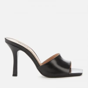 image of Dune Womens Mantra Leather Heeled Mules - Black - UK 3