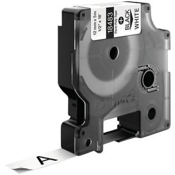 Image of DYMO 18764 Labelling tape Polyester Tape colour: White Font colour: Black 12mm 5.5 m