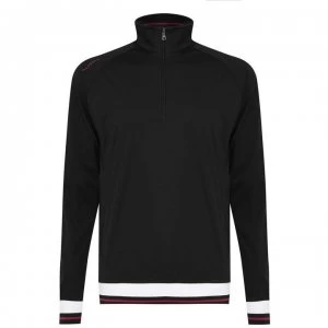 Image of Oscar Jacobson half Half Zip Windshirt - Black