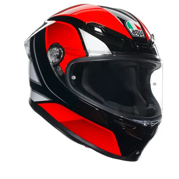 Image of AGV K6 S E2206 Mplk Hyphen Black Red White 008 Full Face Helmet Size S