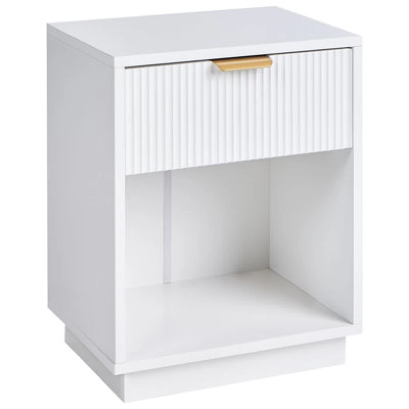 Image of Beliani 1 Drawer Bedside Table Summerville White