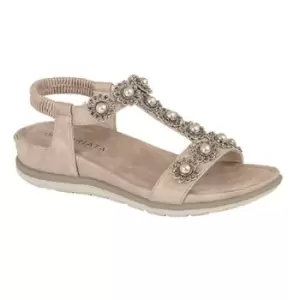 image of Cipriata Womens/Ladies Maida Jewelled Elastic Back Sandal (4 UK) (Rose Gold)