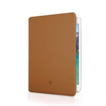 Image of Twelve South SurfacePad for iPad Mini 5" Ultra-slim luxury napa leather cover + display stand with sleep/wake (cognac)