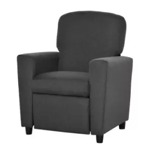 Image of HOMCOM Kids Sofa with Footrest Linen Recliner Armchair Playroom Bedroom Grey