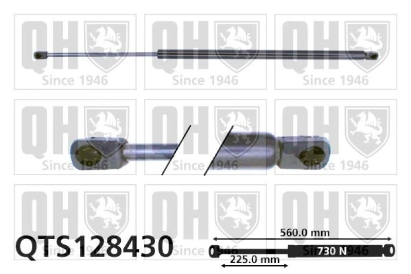 Image of QUINTON HAZELL Tailgate strut QUINTON HAZELL QTS128430
