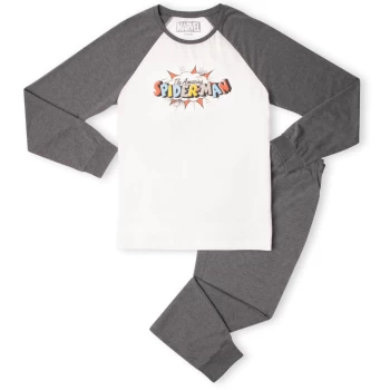 Image of Marvel The Amazing Spider-Man Mens Pyjama Set - White/Grey - XXL - White/Grey